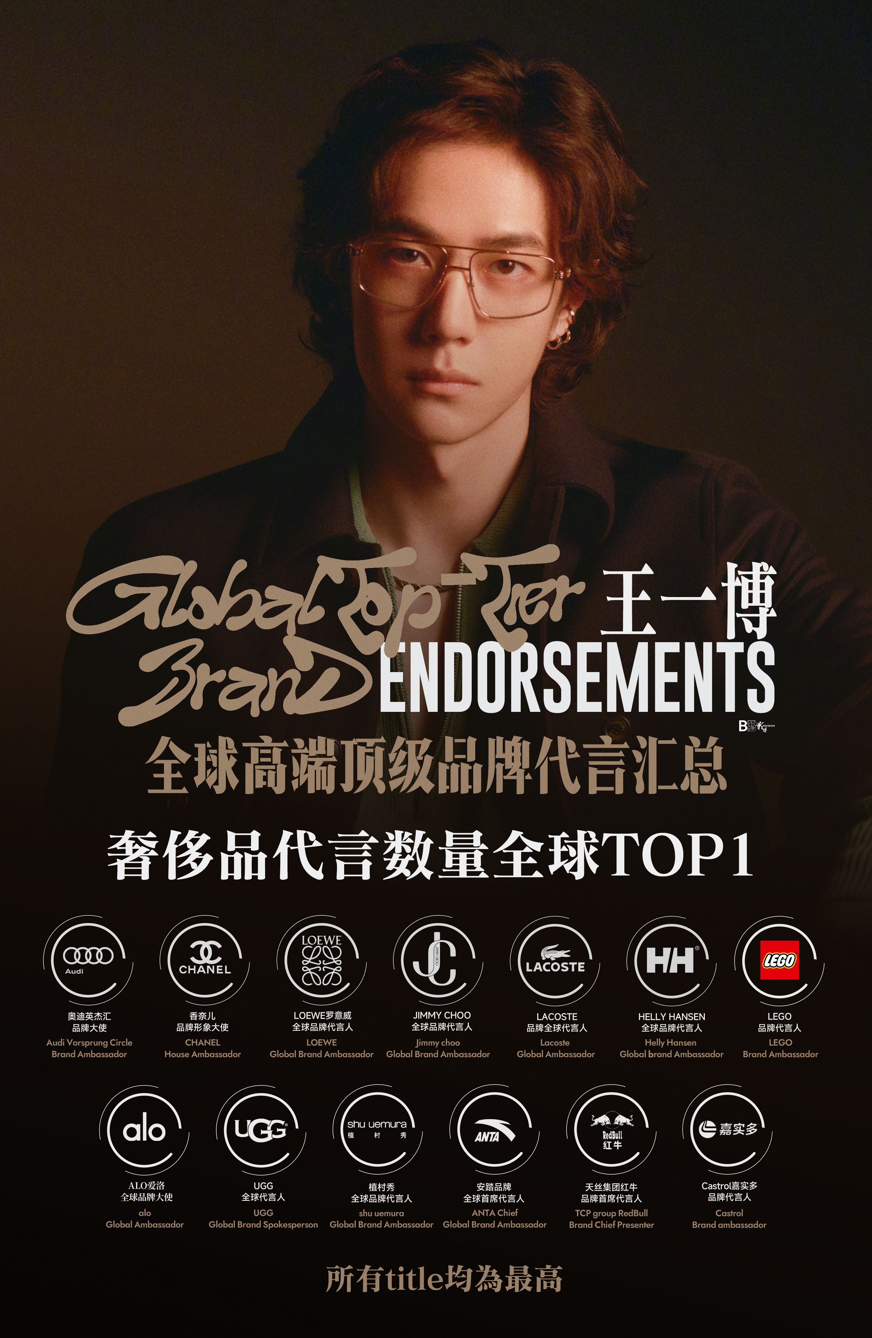王一博商业价值一骑绝尘 海外版 中英版 全球顶级品牌代言汇总Audi Vorsp