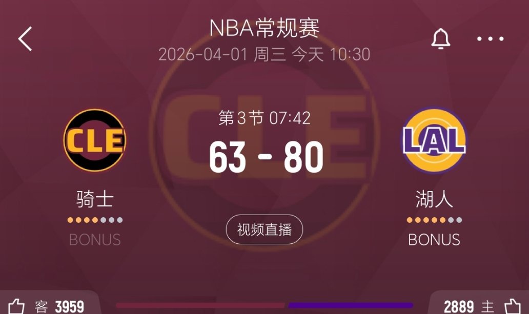 你们觉得这场比赛还能打到最后吗？骑士vs湖人