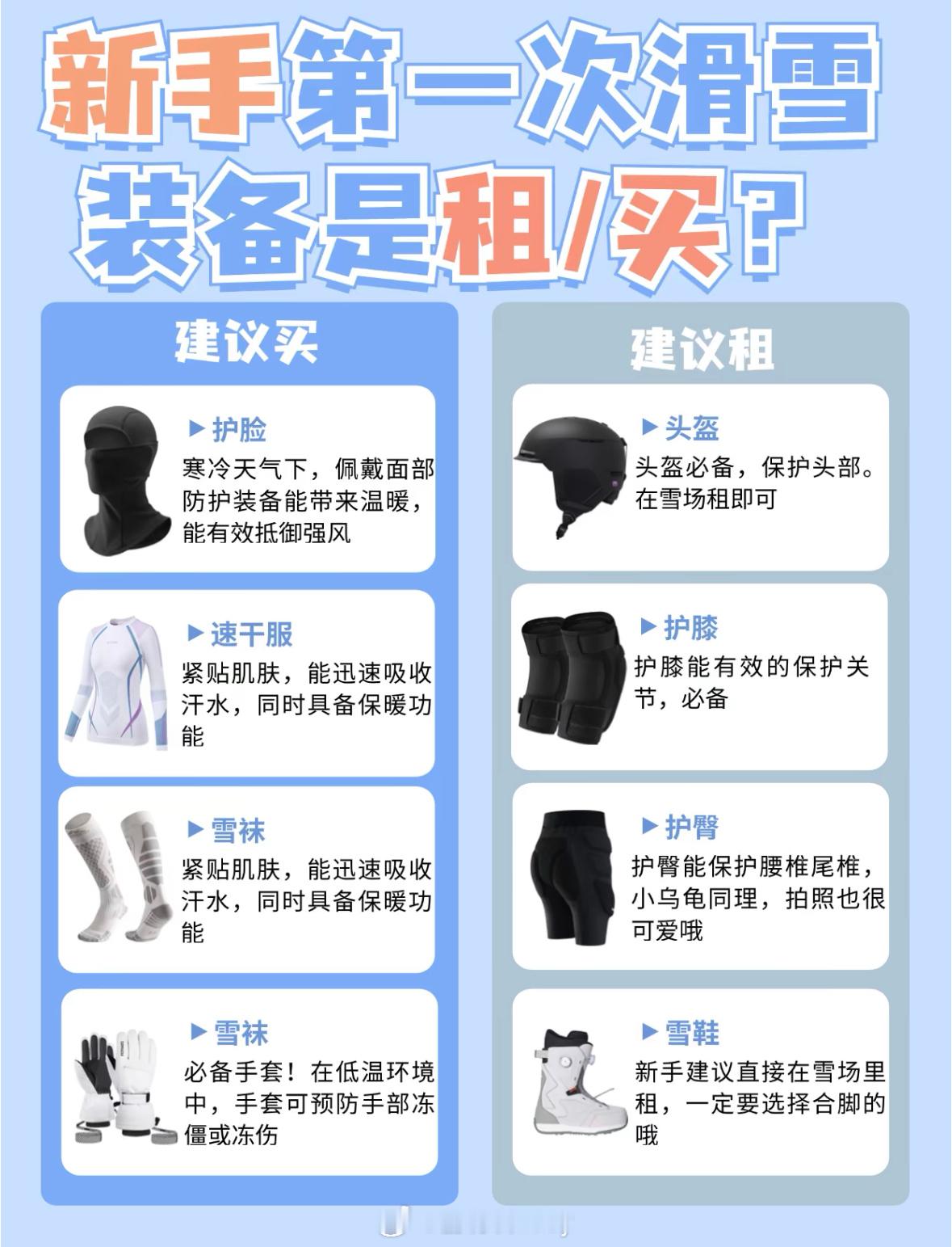 新手第一次滑雪装备是租还是买？ 