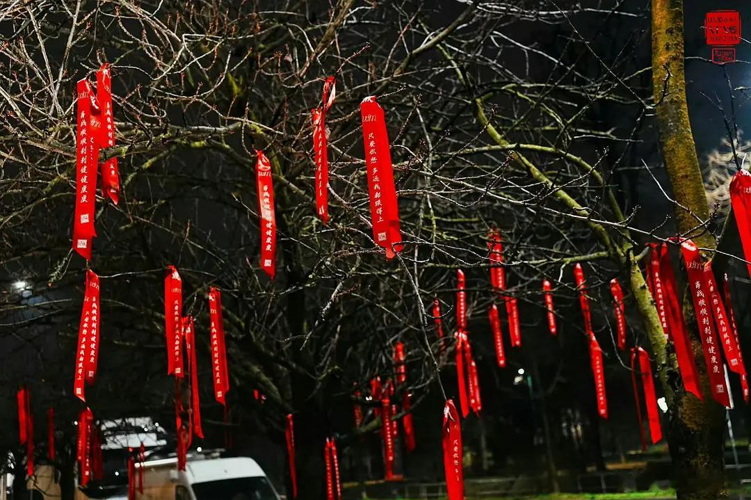 肖战米兰时装周线下应援，红红火火的好漂亮，在世界每个角落都有人在爱着肖战