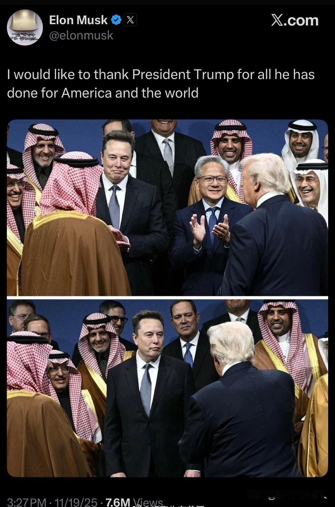 妈呀！可以啊！[捂脸]
没有吃白食？马斯克发帖感谢特朗普为美国和世界做的那点事儿