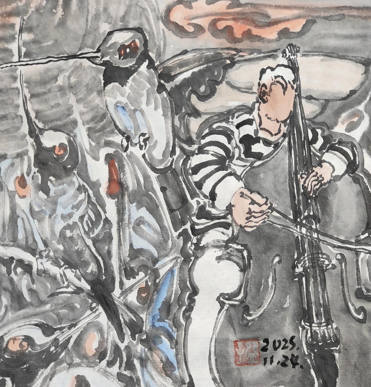 碗子的纸片水墨