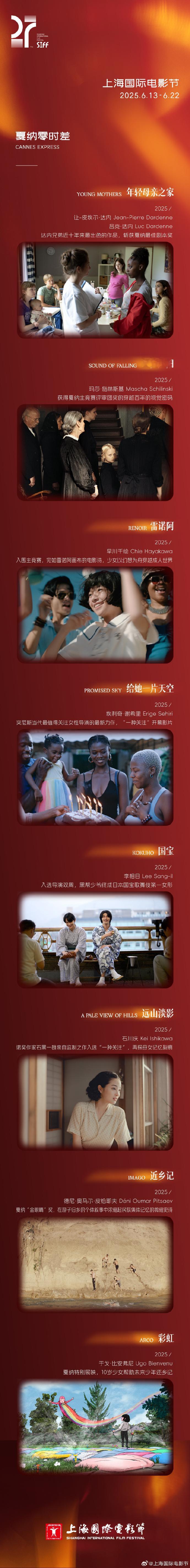 上海国际电影节 “戛纳零时差”单元片单终于公布了，排片表文档里也更新了。 ​​​