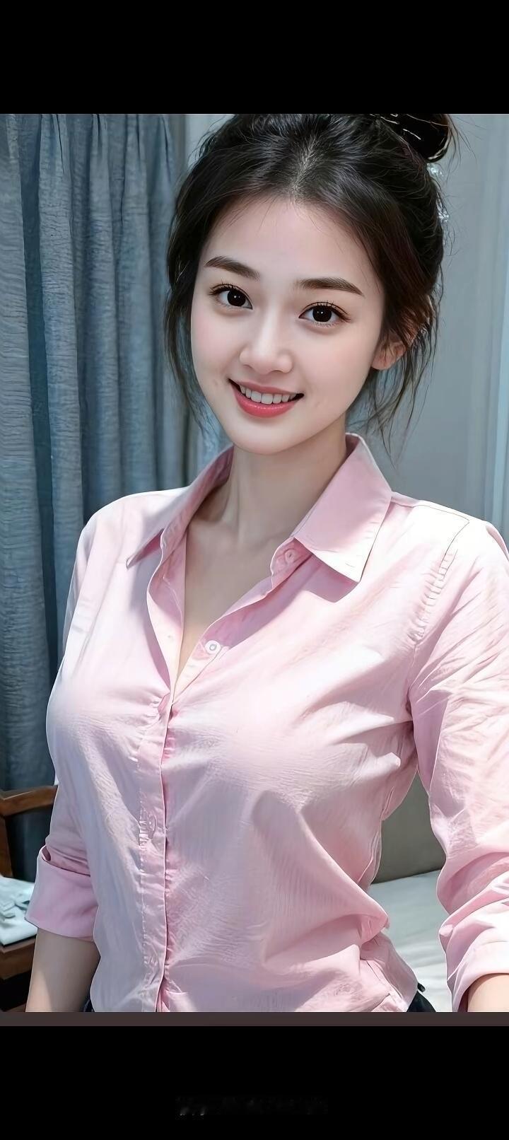 元气满满的一天，从粉色衬衫开始！🌞💕🍎