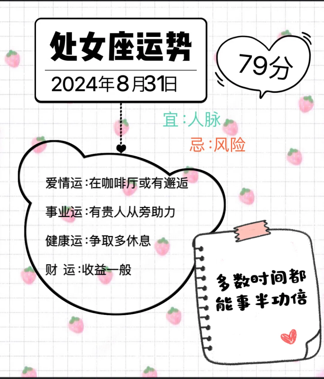 处女座3024年8月31日运势