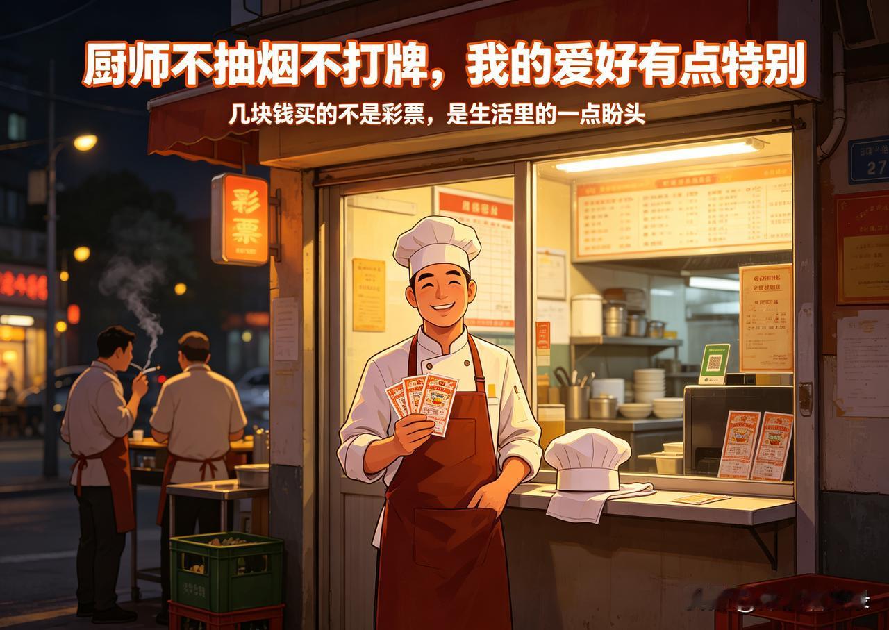 做厨师十几年从不抽烟打牌！我的唯一爱好很多人看不懂
 
干餐饮后厨的人，爱好基本