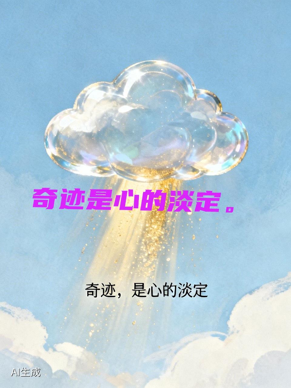 我从来不信有奇迹。不信是老天爷降临给你的福分。所谓奇迹，那就是天时地利，，各种因