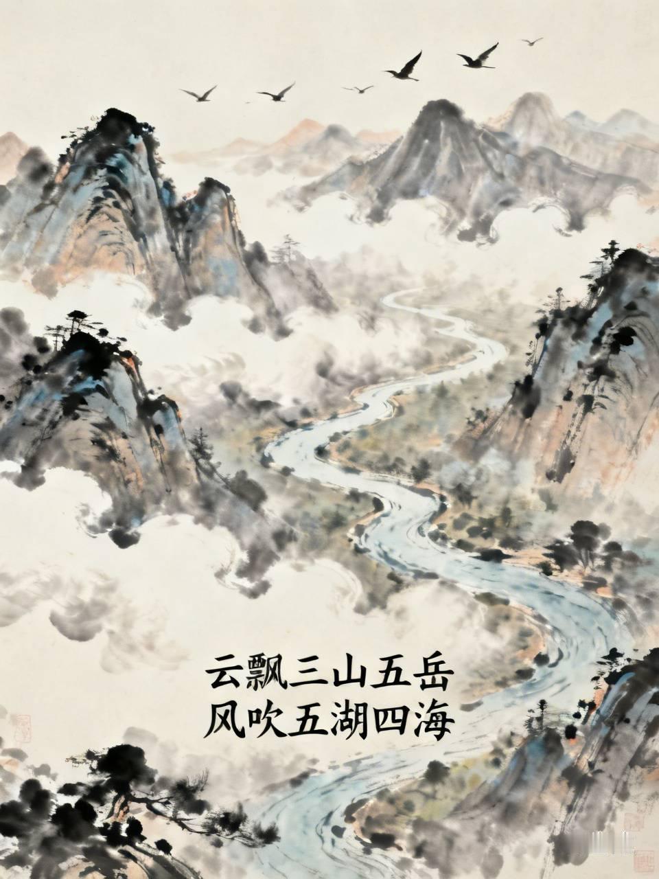 下联：风吹五湖四海。