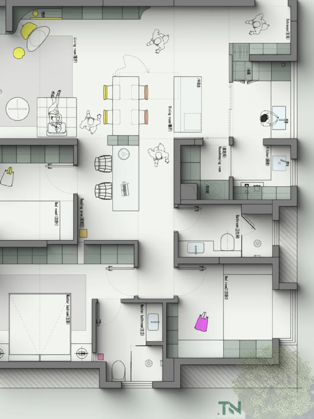户型优化第18期｜常见户型的中西厨｜三版方案