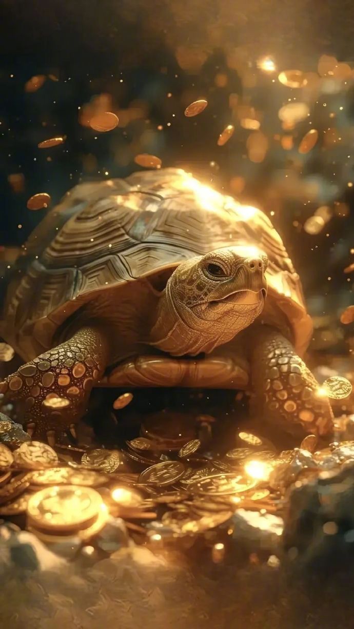 抱得金钱龟，金龟送财来。 ​​​