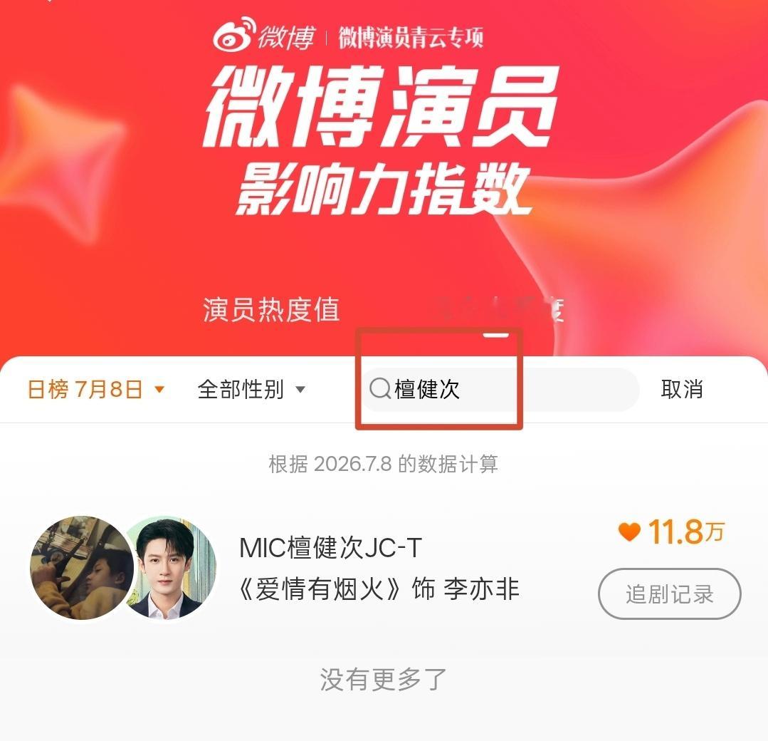 差2000能到12w，进去以后在“观众喜爱”找到那个🔍标志，然后输入檀健次，点