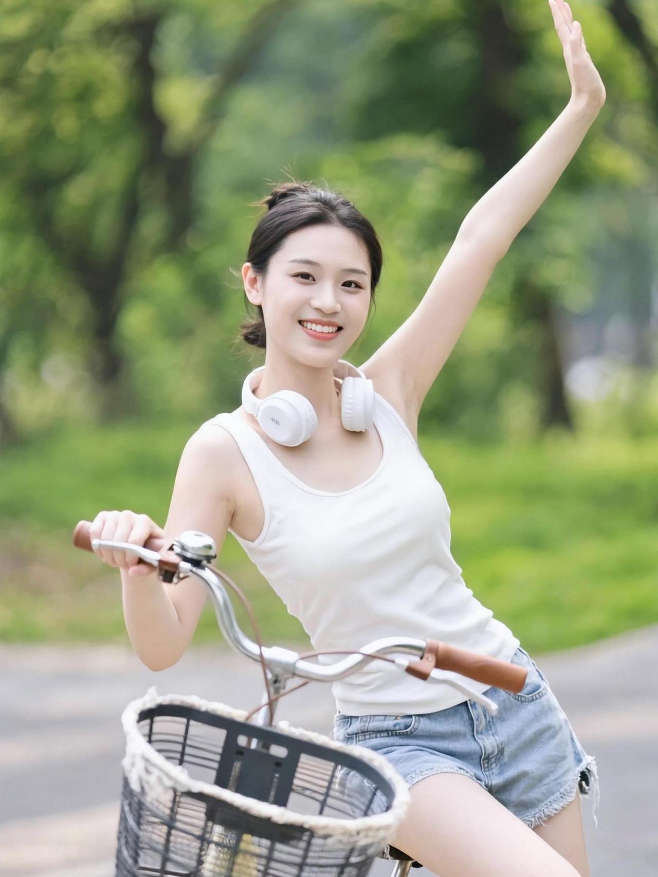 阳光洒在单车上，微风轻拂发梢，耳机里是喜欢的旋律，生活就是这么简单而美好。骑上单