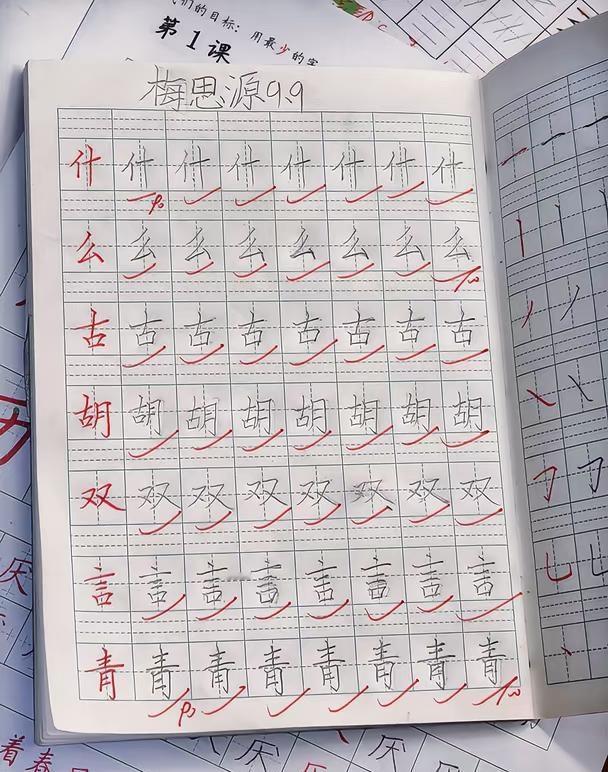 新一年级，继续冲刺，解锁新字
硬笔书法之美 硬笔规范字 少儿硬笔书法 同步字帖 