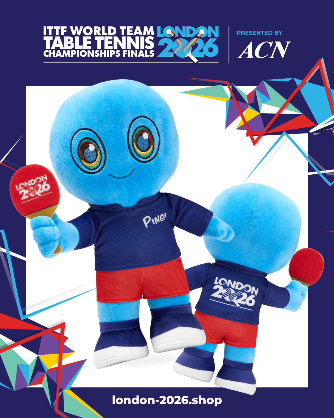 2026伦敦世界乒乓球团体锦标赛吉祥物Ping！Ping! 旨在颂扬乒乓球运动的