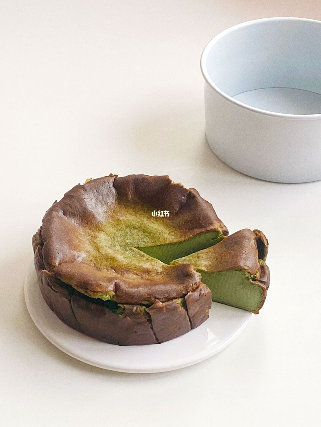 抹茶巴斯克芝士蛋糕｜搅一搅就能成功