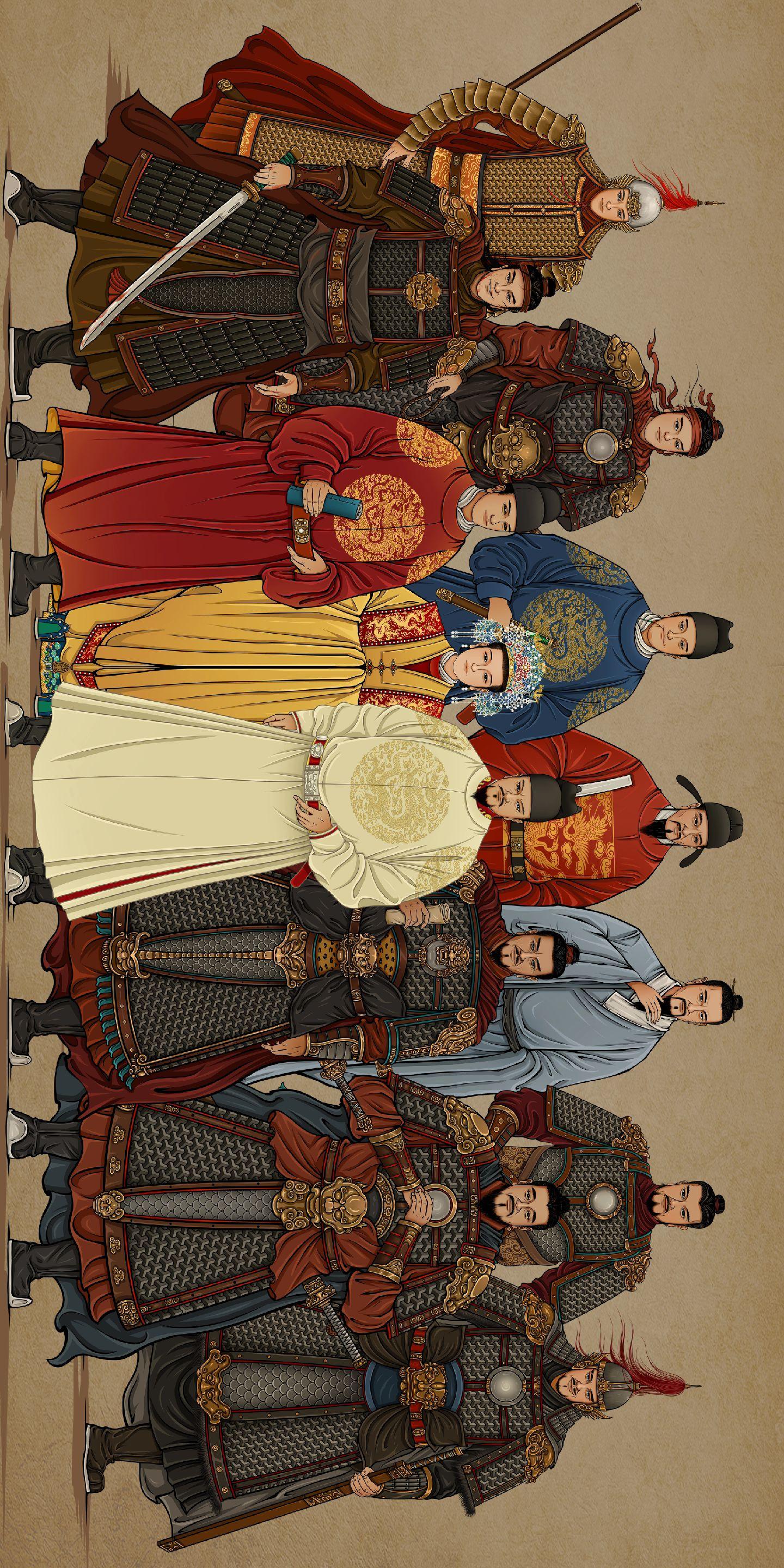 朕本淮右布衣，天下于我何加焉！明朝人物合集原创手绘