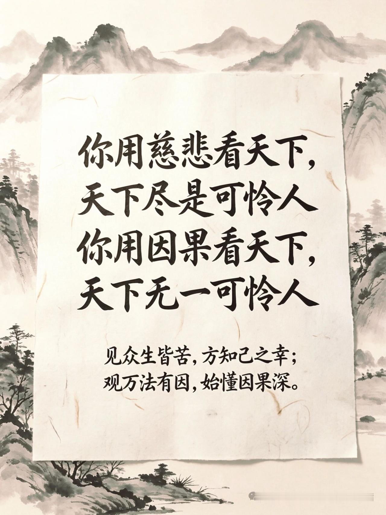 可怜与否，全在视角心软的时候，看谁都不容易；
理清前因后果，就知道每个人的路都是