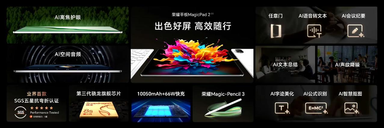 荣耀平板MagicPad2，凭借端侧AI技术优化空间音频，与顶尖影音APP共研，