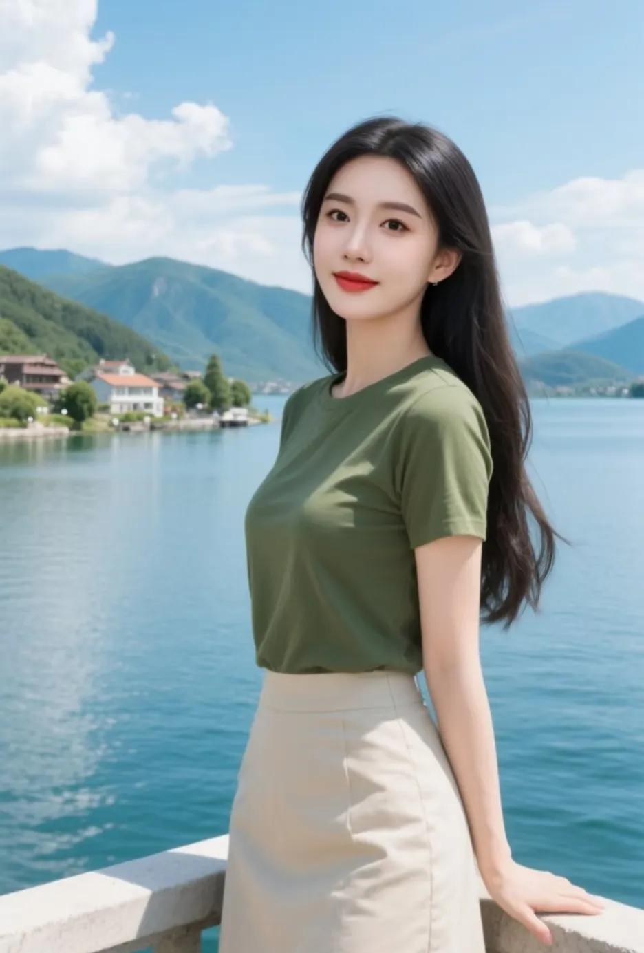 在湖畔边享受宁静的午后时光🌊✨湖畔宁静时光