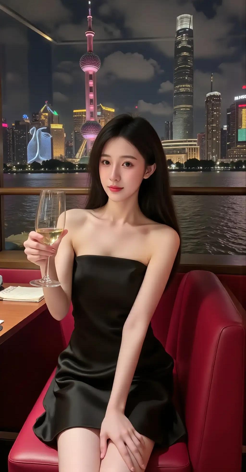 你这身姿，简直如月光下最娇艳的玫瑰，每一寸肌肤都散发着令人心醉的光芒。那抹黑色长