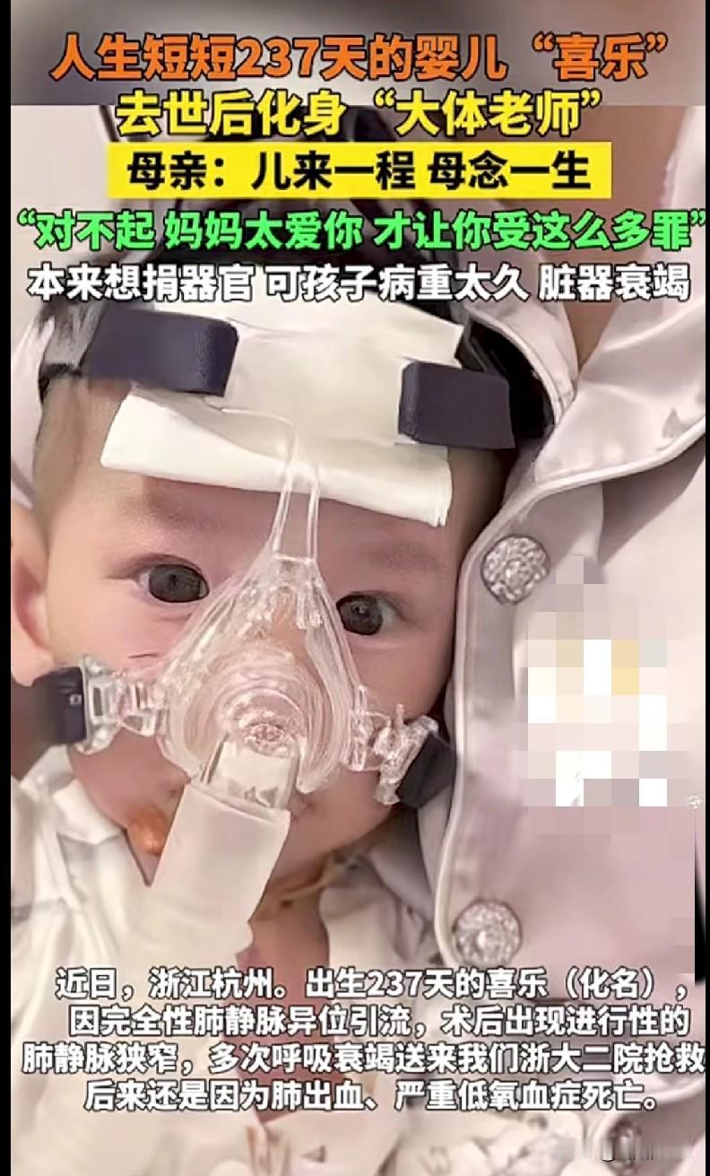 “家人们看完真的破防了！杭州有个叫‘喜乐’的宝宝，只在这世界待了237天，走后却