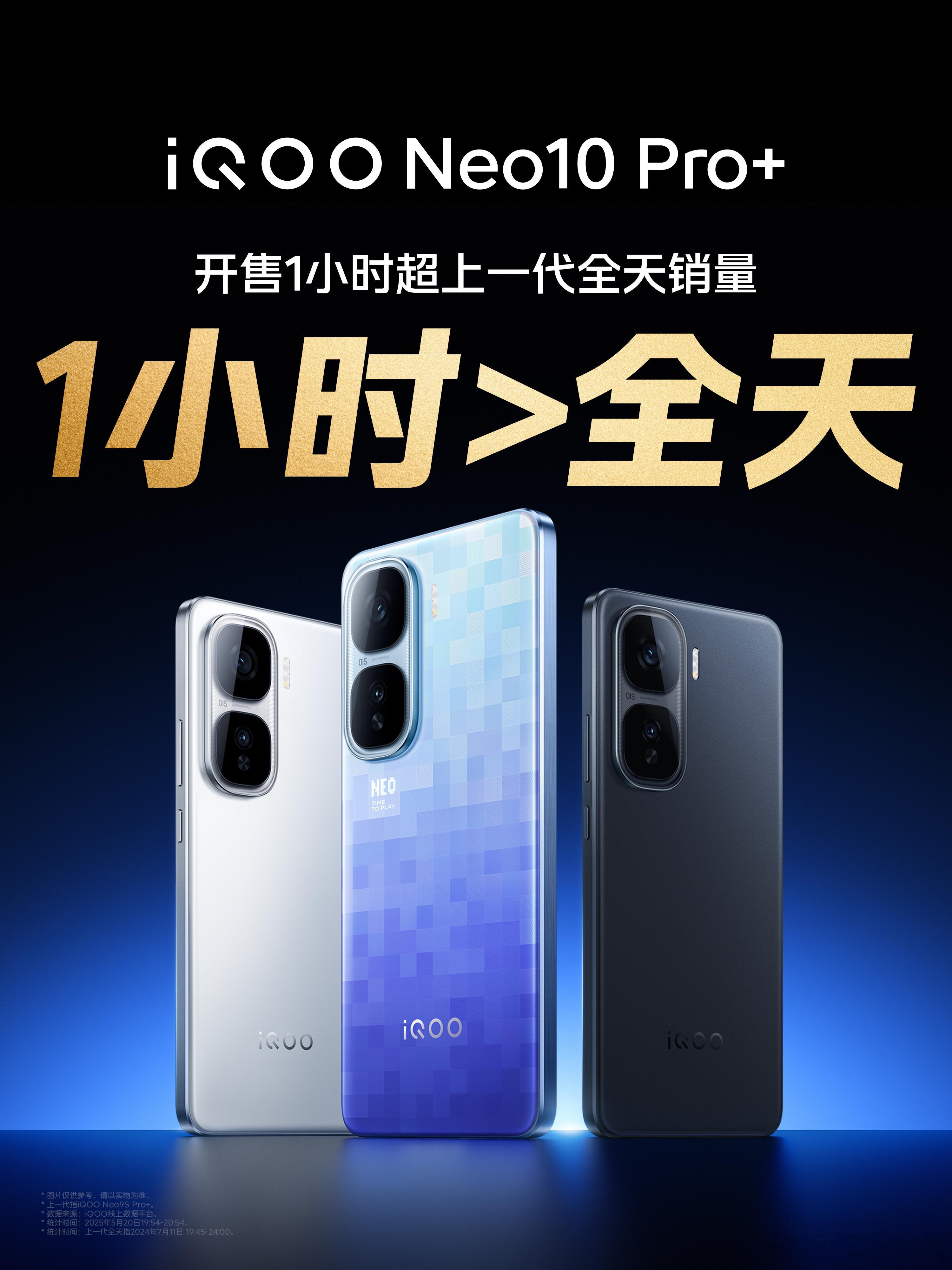 iQOO Neo10 Pro+ 超神战绩！开售1小时超上一代全天销量！2K屏加骁