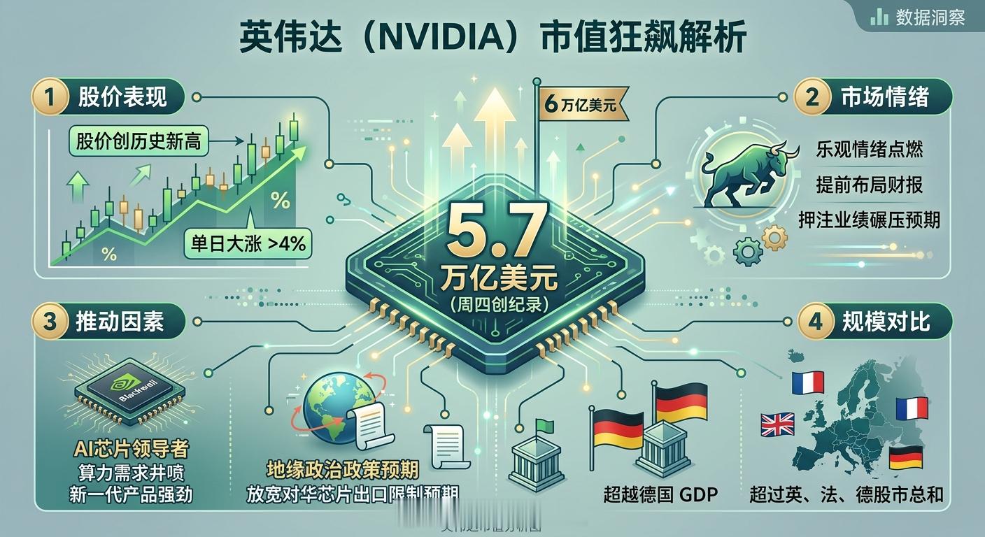 英伟达市值直奔 6 万亿美元 