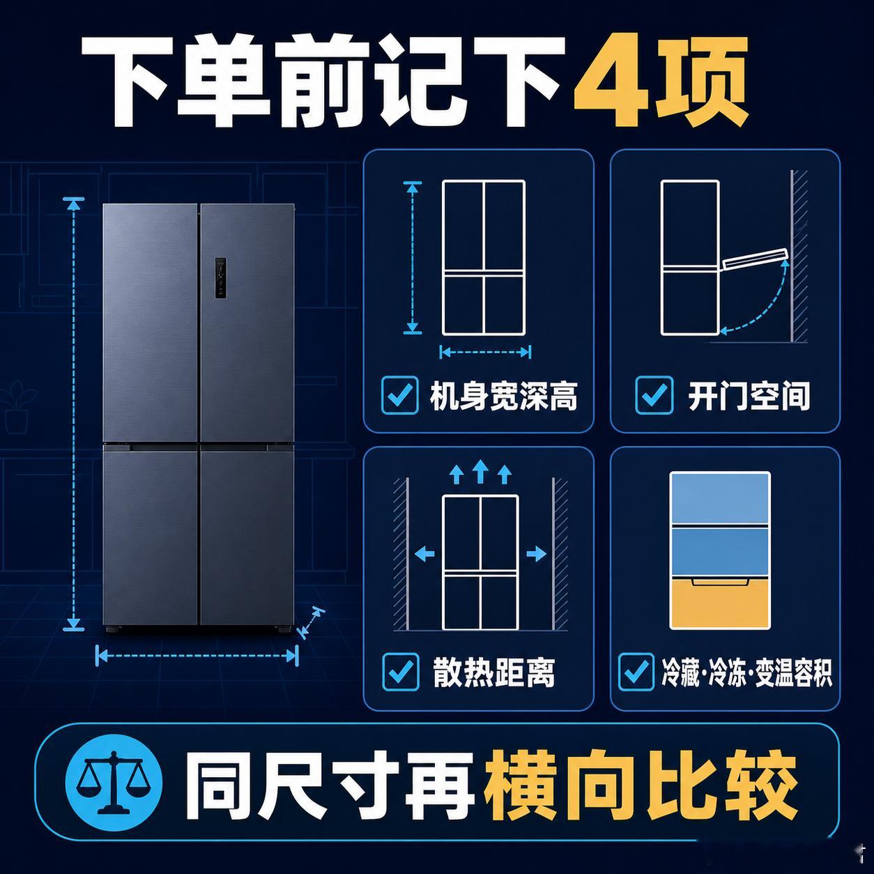 冰箱长得大未必装得多买冰箱别只盯“500L”，先把外形尺寸和各间室容积放在一起看