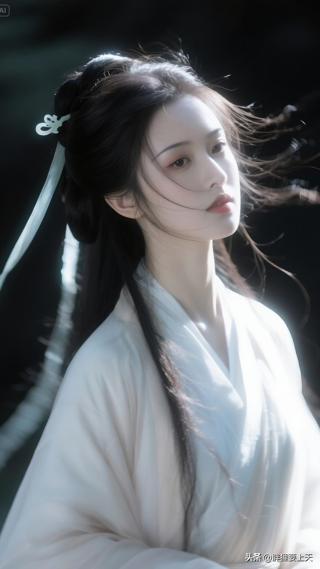 霜华凝袖底，孤影照寒灯 银裳古风照 汉服雪景图