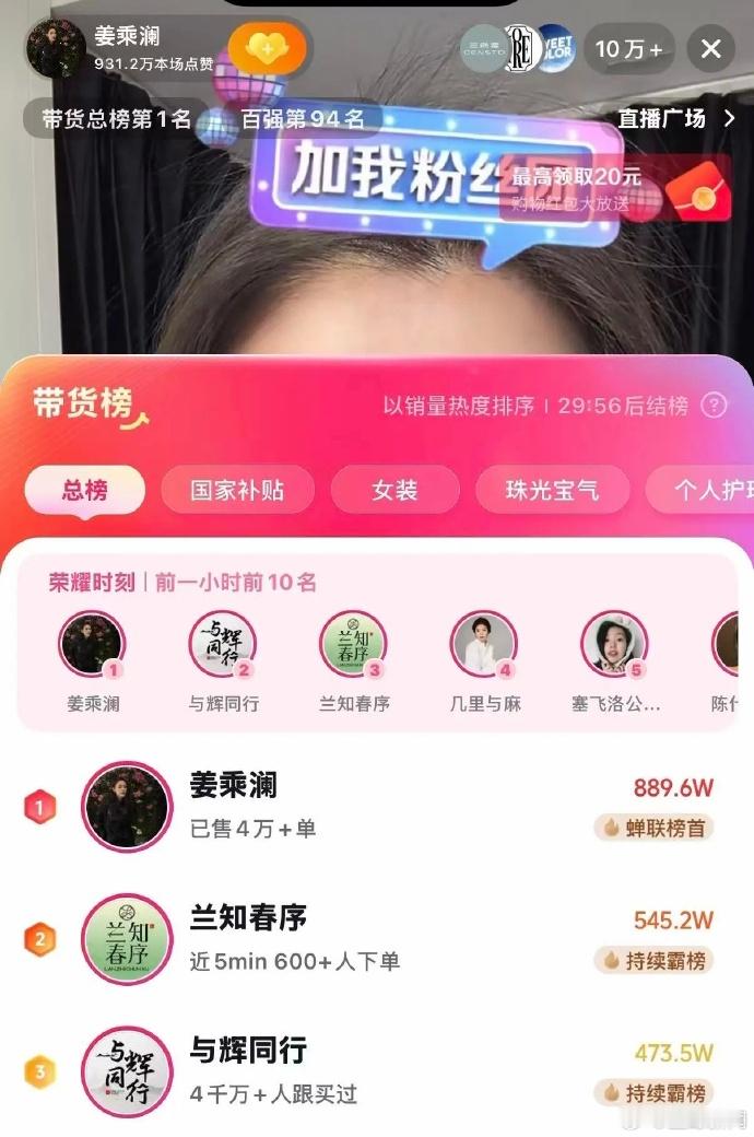 【姜乘澜回归首秀观看人次超千万，姜乘澜直播套组二手平台溢价近百元】9月15日晚，