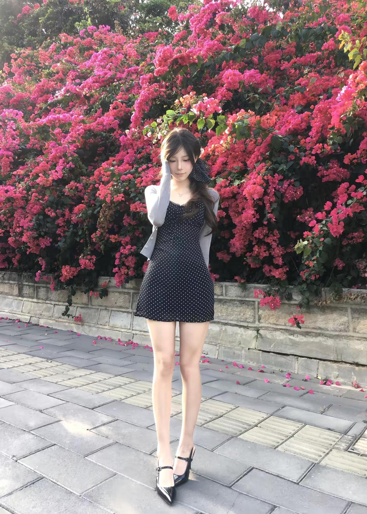 女儿心总如水 三角梅 连衣裙