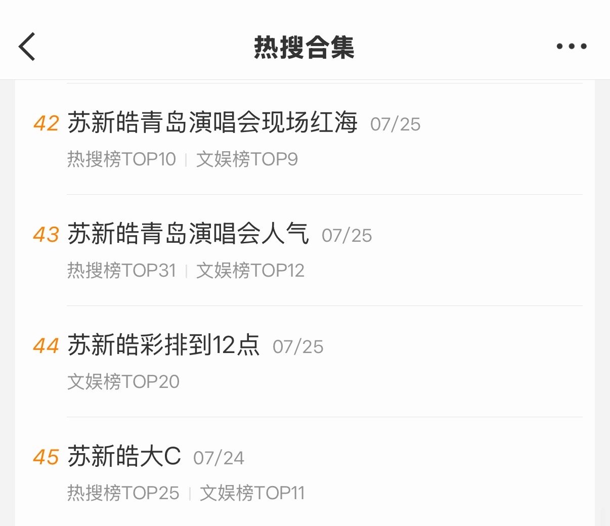苏新皓top演唱会长尾效应哇好牛 