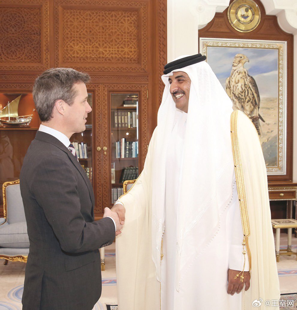 丹麦王室 🇩🇰🇶🇦7月12日，丹麦国王弗雷德里克对卡塔尔前国家元首哈马德