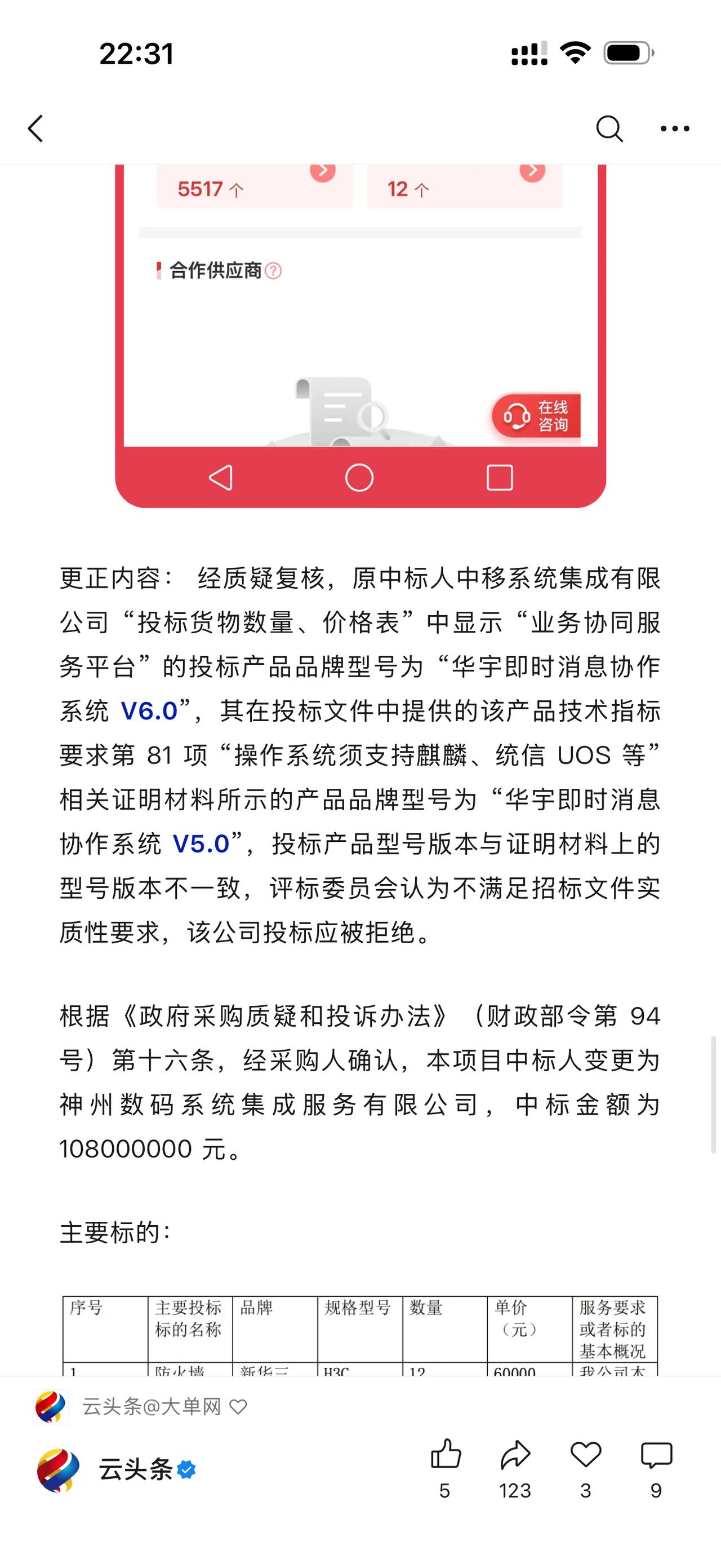 软件版本号不一致。。。1 亿大单被废