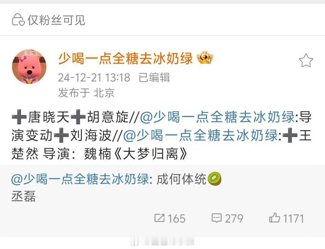 成何体统男二唐晓天女二胡意旋胡意旋也是和楚然二搭了 