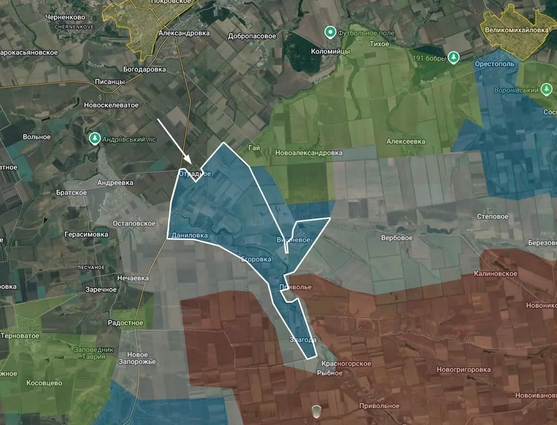 扎波罗热战线，乌克兰人又有小幅进展：攻入兹拉哥达和维尔博韦。
兹拉哥达尚待证实。