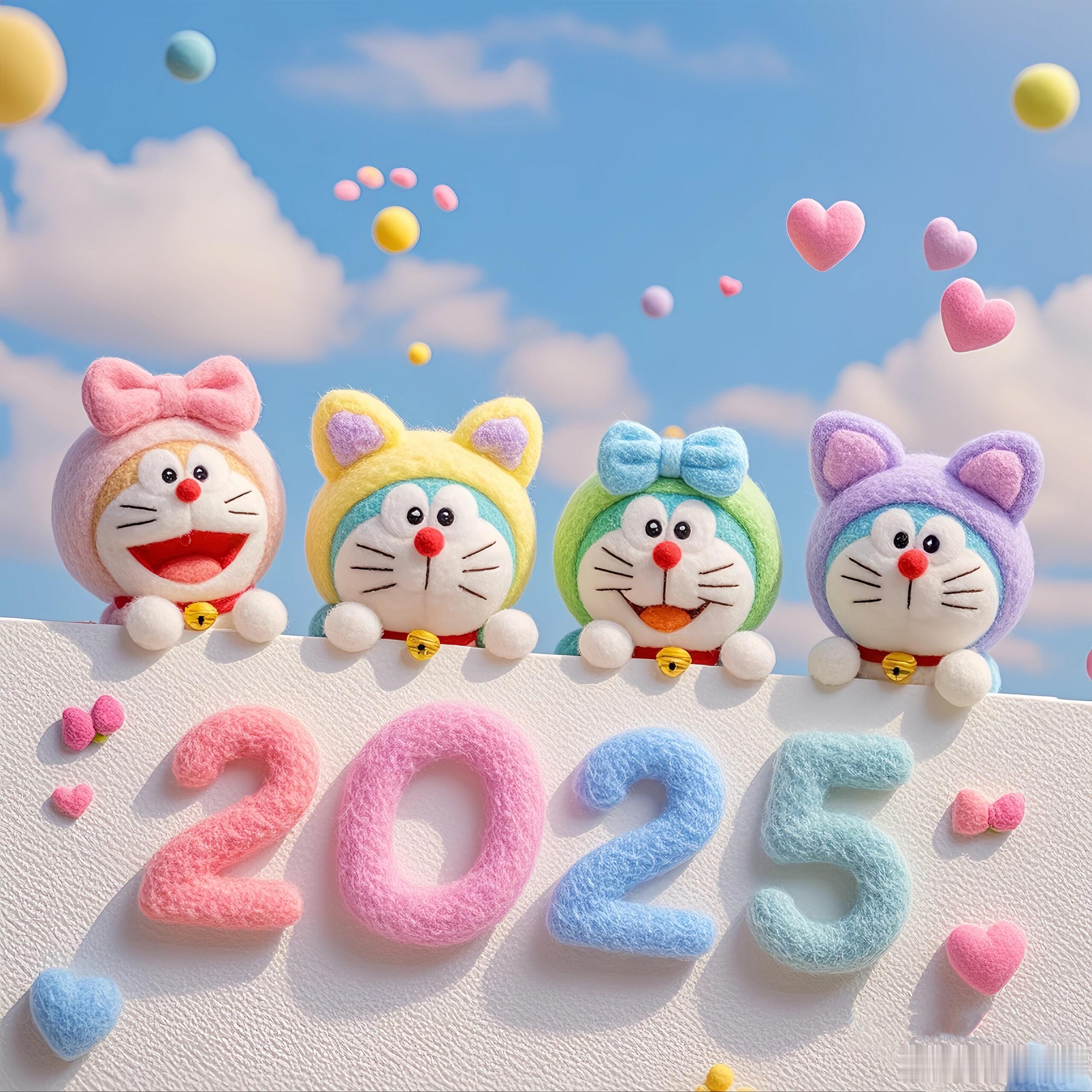 “2025祝我们心想事成”～哆啦A梦背景图头像～ 