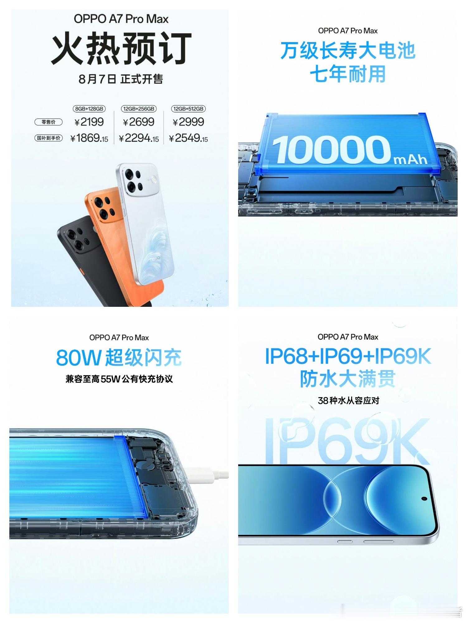 OPPO A7 Pro Max价格公布，8GB+128GB零售价2199元，12