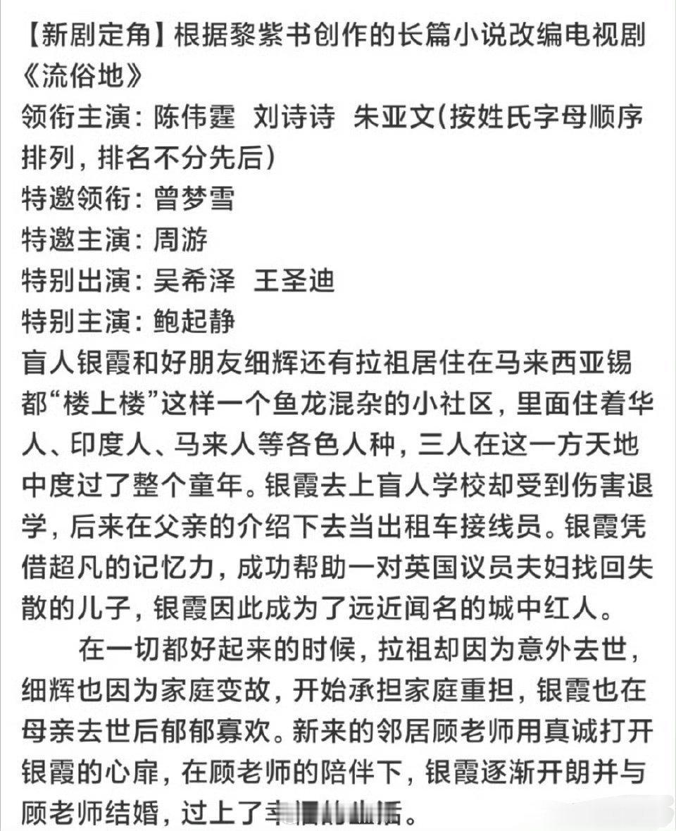 🍉《流俗地》刘诗诗、陈伟霆二搭，传了很久的大饼[doge] ​​​