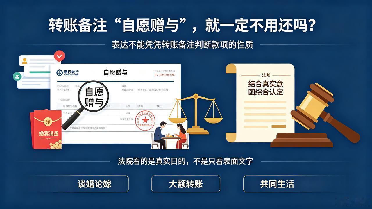 转账时备注“自愿赠与”，分手后这笔钱就真的拿不回来了吗？

不少人听过一个说法：
