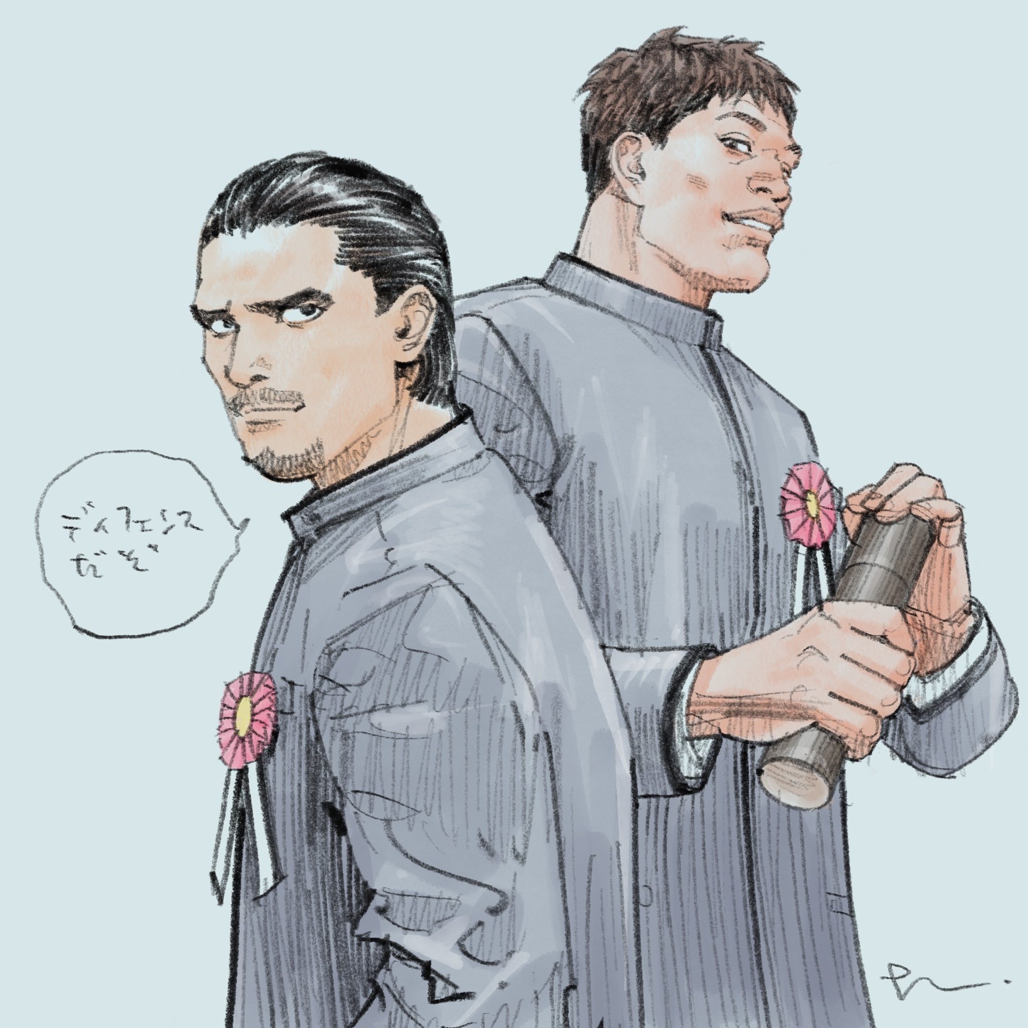 灌篮高手 陵南队池上鱼柱毕业照 