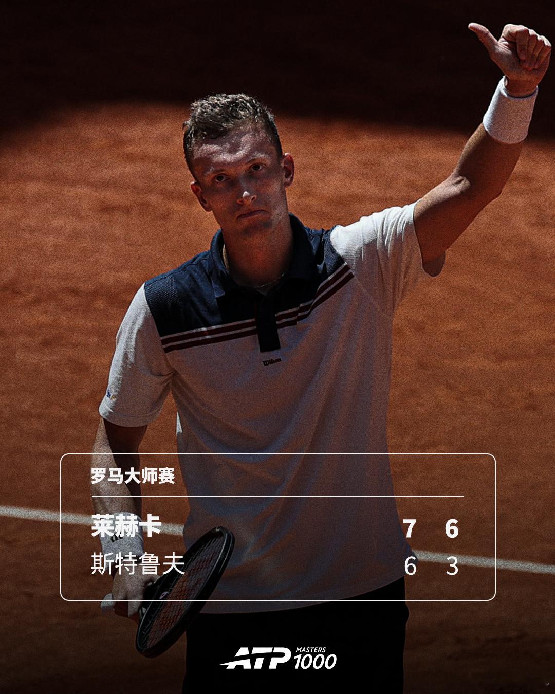 莱赫卡、鲁德会师32强💪ATP1000 罗马大师赛第二轮，11号种子莱赫卡以7