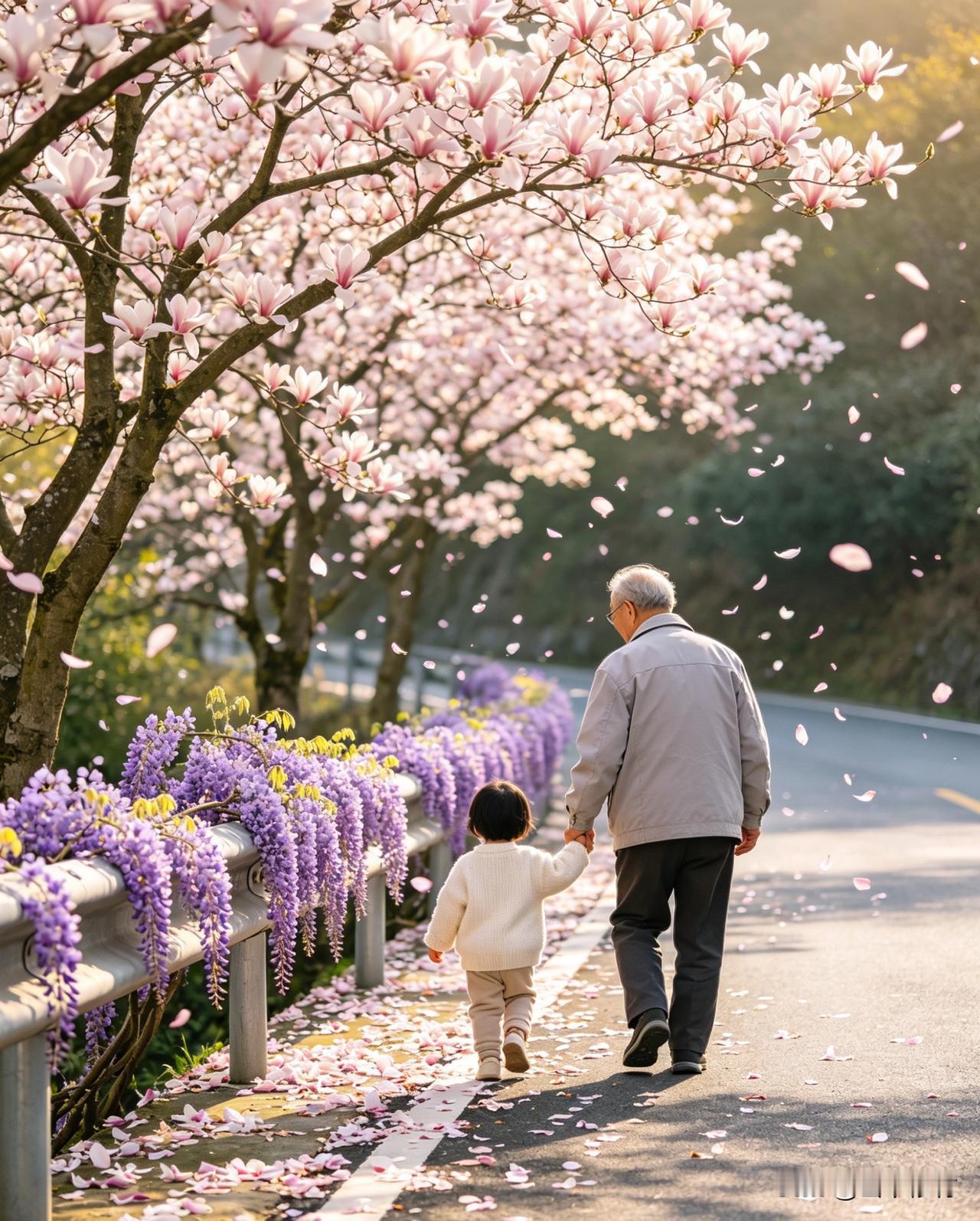 风把最后一丝寒意揉碎在晨光里，檐角的冰碴子悄无声息化作叮咚水声。环山路的草木像是