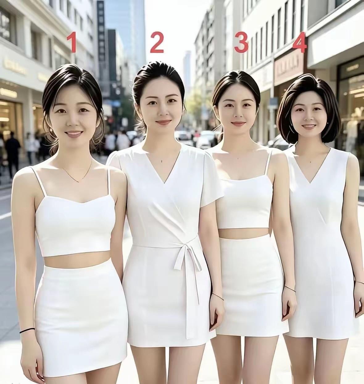 这四位美女哪一个最白，最漂亮？