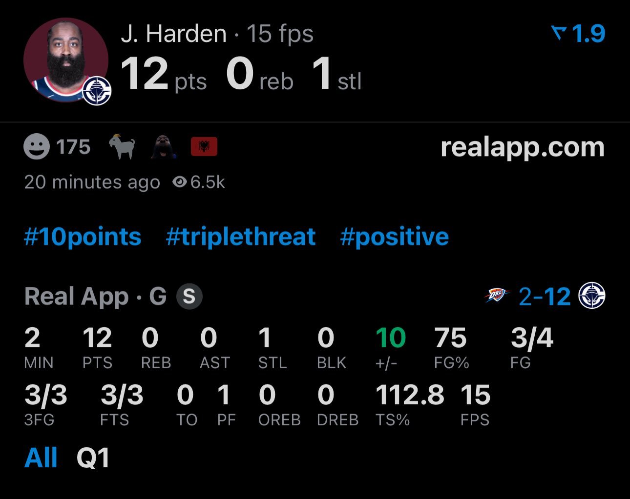 啊？你登开场2分钟连砍12分。。。 ​​​