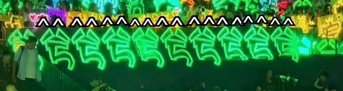 丁禹兮内场灯牌 线下人气太高了，星光大赏内场好多绿色写有“兮”的灯牌！红毯上没有