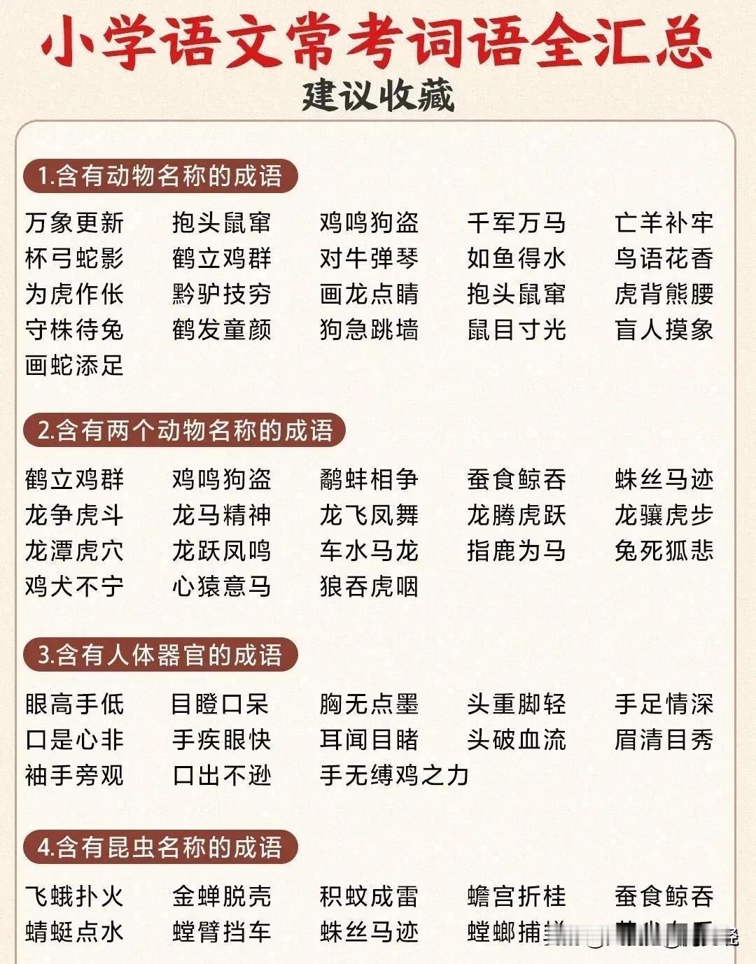 “我滴天呐，太厉害了！”我还是第一次看到有人整理出如此齐全且完整的小学语文常考词
