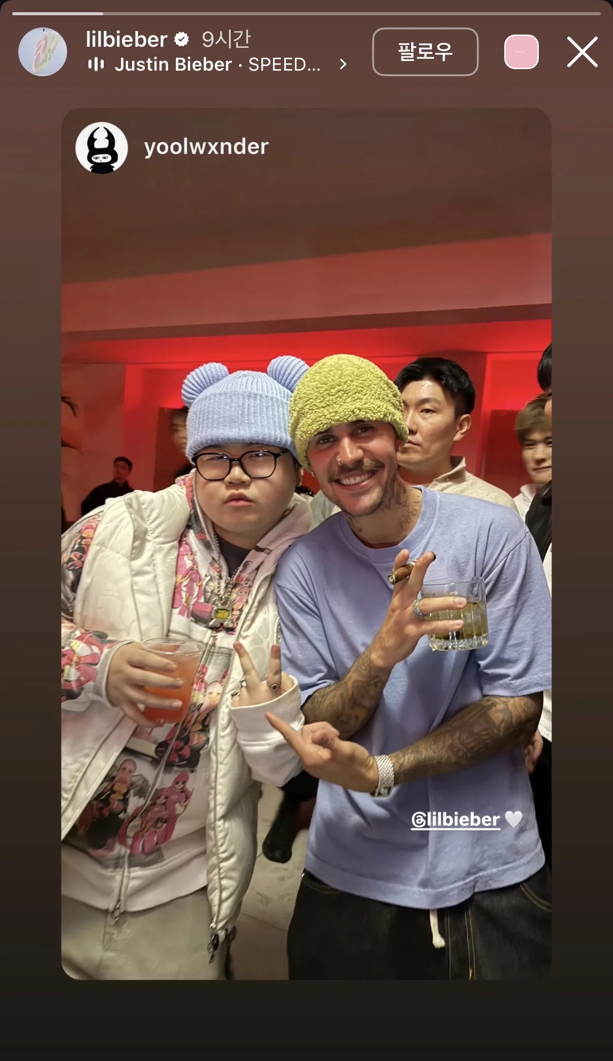 贾斯丁比伯ins Story & SOHEE[嘻嘻] ​​​