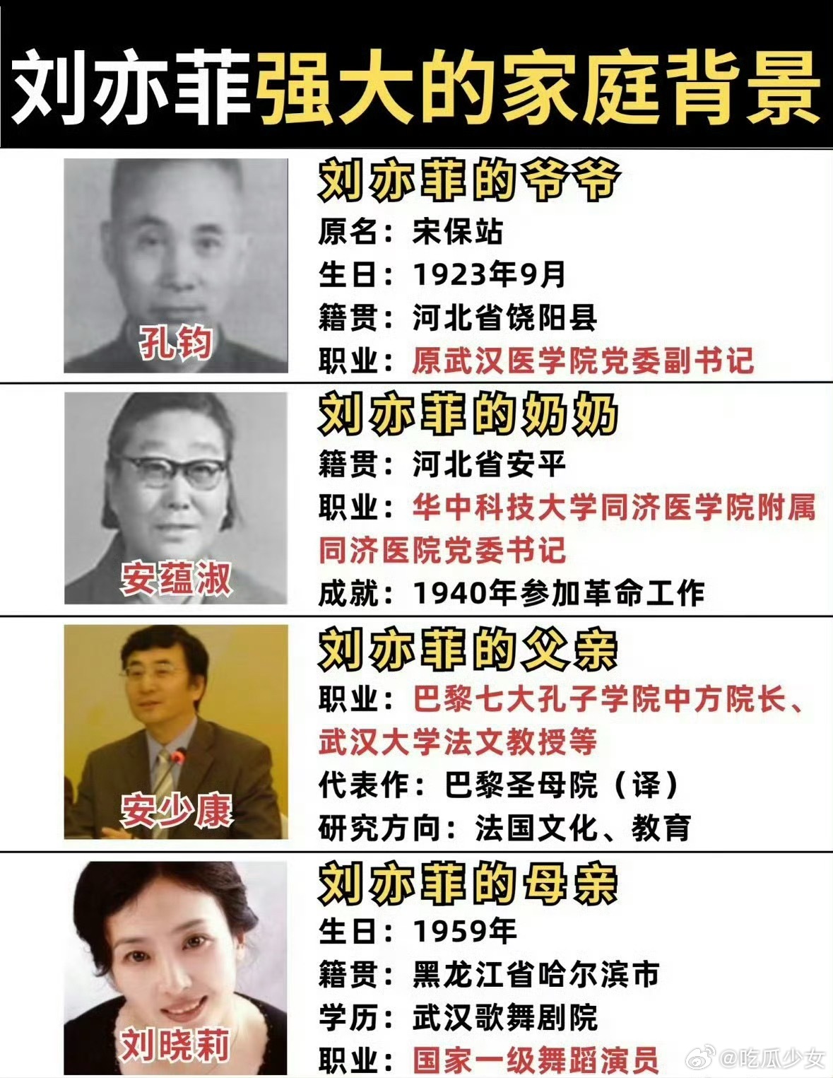 刘亦菲父亲是驻外外交官兼大学教授刷到刘亦菲的家世真的惊了 爸爸安少康居然是武大法