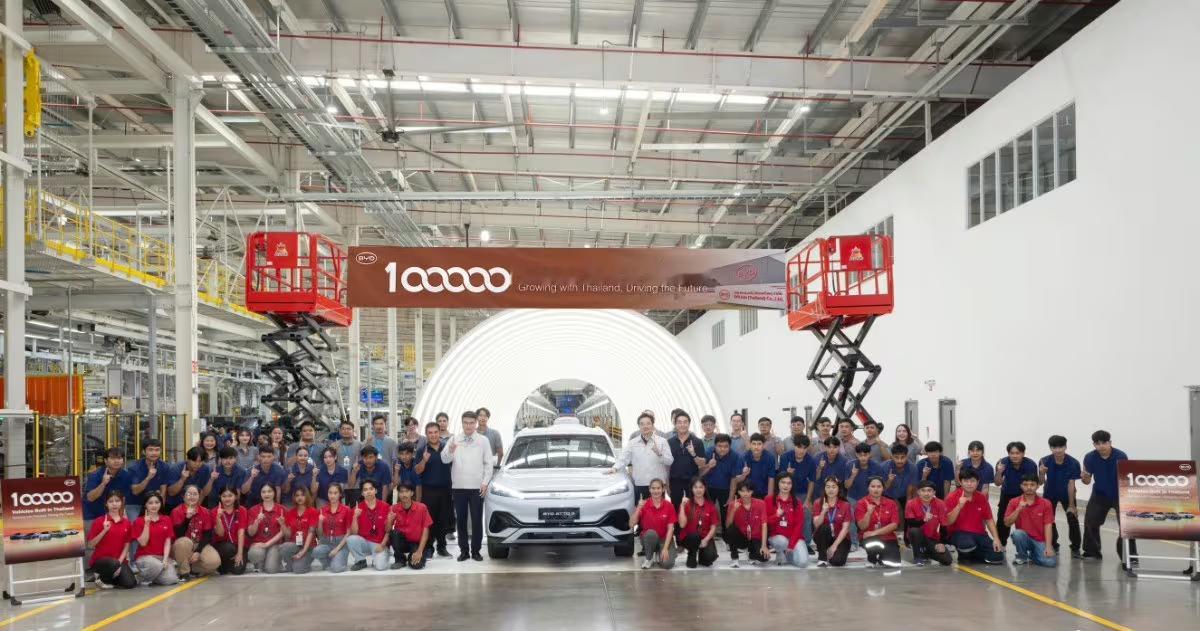 比亚迪泰国工厂下线第10万辆车了。第10万辆还是 ATTO 3，也就是国内的元 